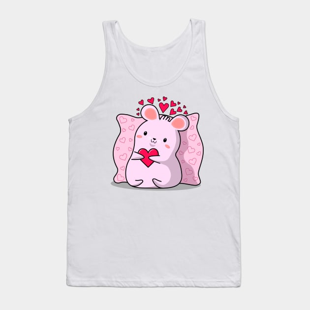 kawaii style, lovers mice, Valentine's day, cute kawaii mice. Tank Top by SK1X